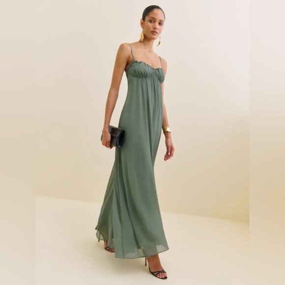Reformation Dresses & Skirts - NEW Reformation Cebba Elegant Maxi Dress Green Moss | size 0